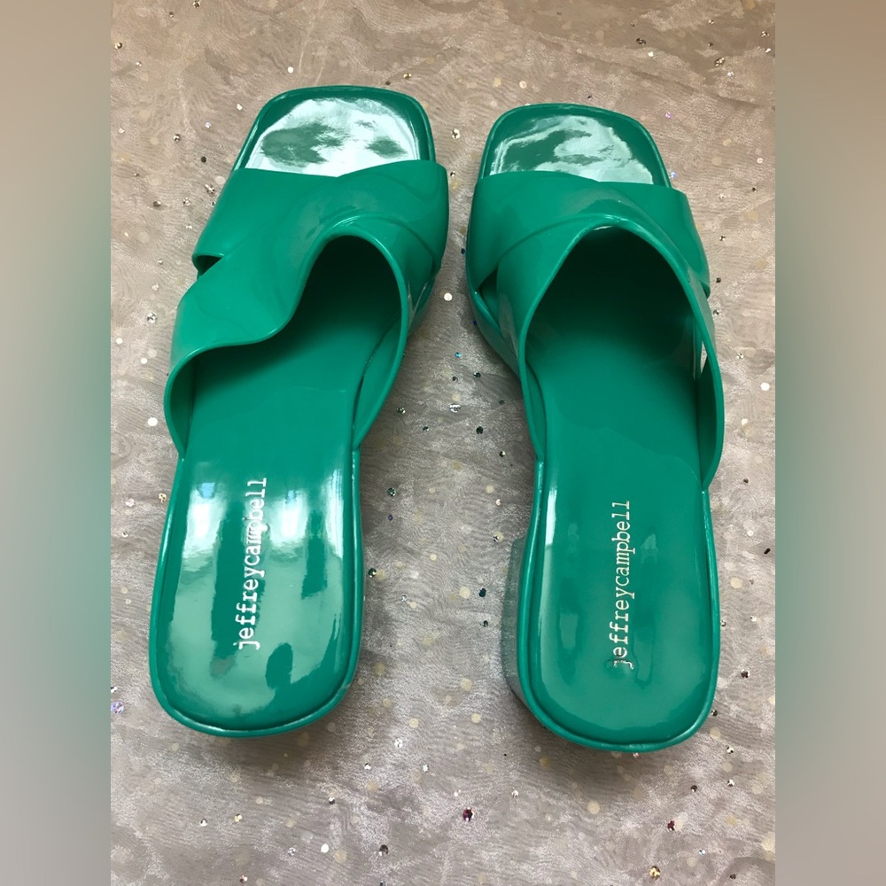 Jeffrey Campbell "Bubblegum" green jellies